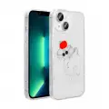 Apple iPhone 13 Kılıf Şeffaf Figürlü Zore Folk Sert Kapak