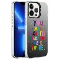 Apple iPhone 13 Pro Kılıf Desenli Zore Silver Sert Kapak