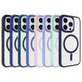 Apple iPhone 15 Pro Kılıf Wireless Şarj Özellikli Zore Krom M-safe Silikon Kapak