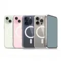 Apple iPhone 15 Pro Max Kılıf M-safe Şarj Özellikli Şeffaf Sert PC Zore Embos Kapak