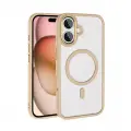 Apple iPhone 16 Plus Kılıf Wireless Şarj Özellikli Zore Krom M-safe Silikon Kapak