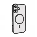 Apple iPhone 16 Plus Kılıf Wireless Şarj Özellikli Zore Krom M-safe Silikon Kapak