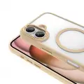 Apple iPhone 16 Plus Kılıf Wireless Şarj Özellikli Zore Krom M-safe Silikon Kapak