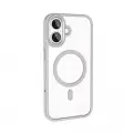 Apple iPhone 16 Plus Kılıf Wireless Şarj Özellikli Zore Krom M-safe Silikon Kapak