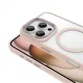 Apple iPhone 16 Pro Kılıf Wireless Şarj Özellikli Zore Krom M-safe Silikon Kapak