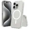 Apple iPhone 16 Pro Max Kılıf M-safe Şarj Özellikli Şeffaf Sert PC Zore Embos Kapak