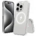 Apple iPhone 16 Pro Max Kılıf M-safe Şarj Özellikli Şeffaf Sert PC Zore Embos Kapak