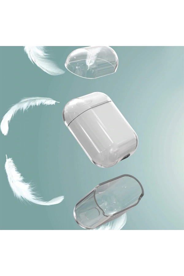 Apple Airpods Kılıf Şeffaf Sert Kristal Zore Airbag 14 Kılıf