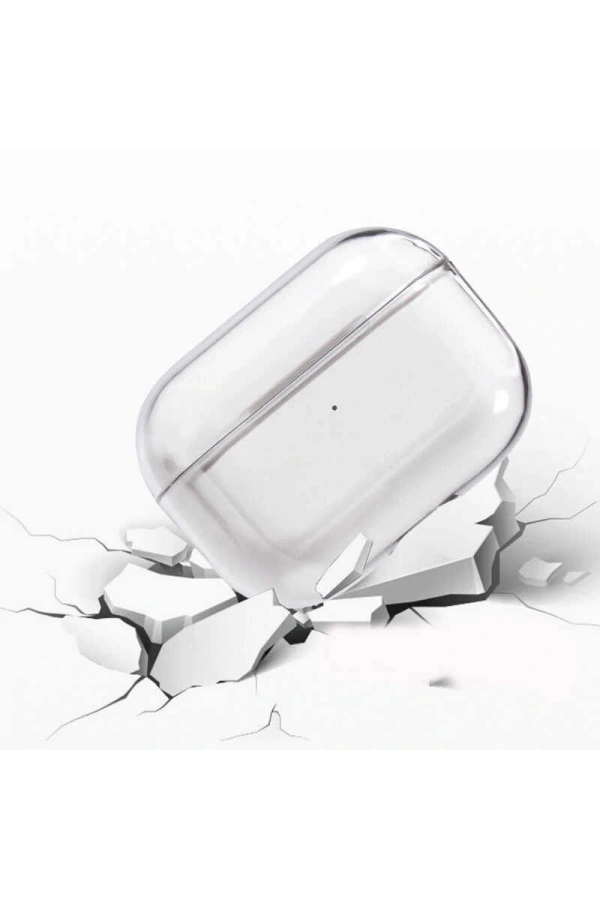 Apple Airpods Pro Kılıf Şeffaf Sert Kristal Zore Airbag 14 Kılıf