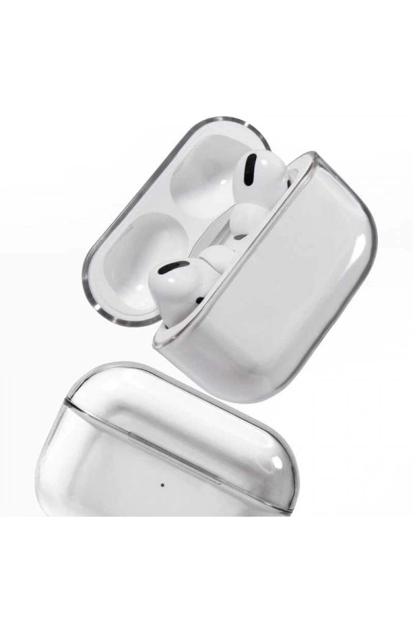 Apple Airpods Pro Kılıf Şeffaf Sert Kristal Zore Airbag 14 Kılıf