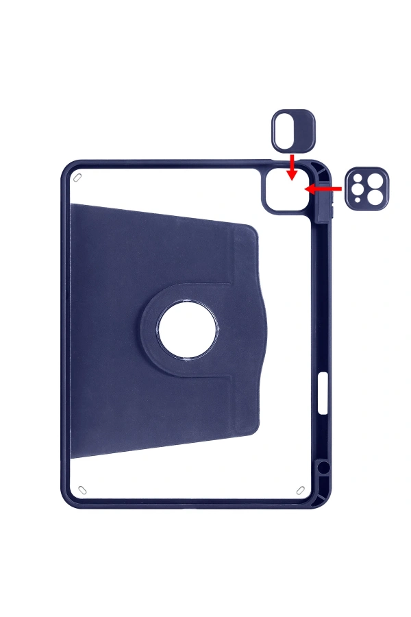 Apple iPad 10.2 (8.Nesil) Kılıf Zore Termik Kalem Bölmeli Dönebilen Standlı Kılıf