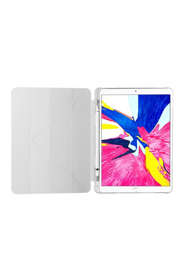 Apple iPad 10.2 (8.Nesil) Kılıf Zore Tri Folding Kalem Bölmeli Standlı Kılıf