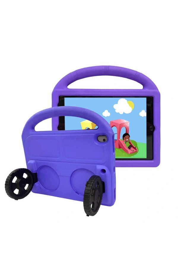 Apple iPad 10.2 (9.Nesil) Zore Wheel Car Tekerlek Standlı Tablet Eva Silikon Kılıf