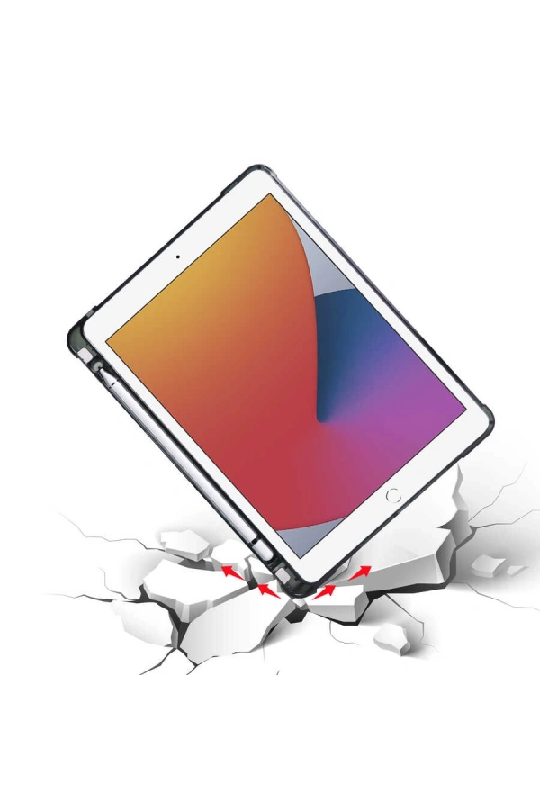 Apple iPad 9.7 2017 (5.Nesil) Kılıf Zore Tri Folding Kalem Bölmeli Standlı Kılıf