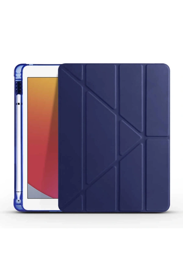 Apple iPad 9.7 2017 (5.Nesil) Kılıf Zore Tri Folding Kalem Bölmeli Standlı Kılıf