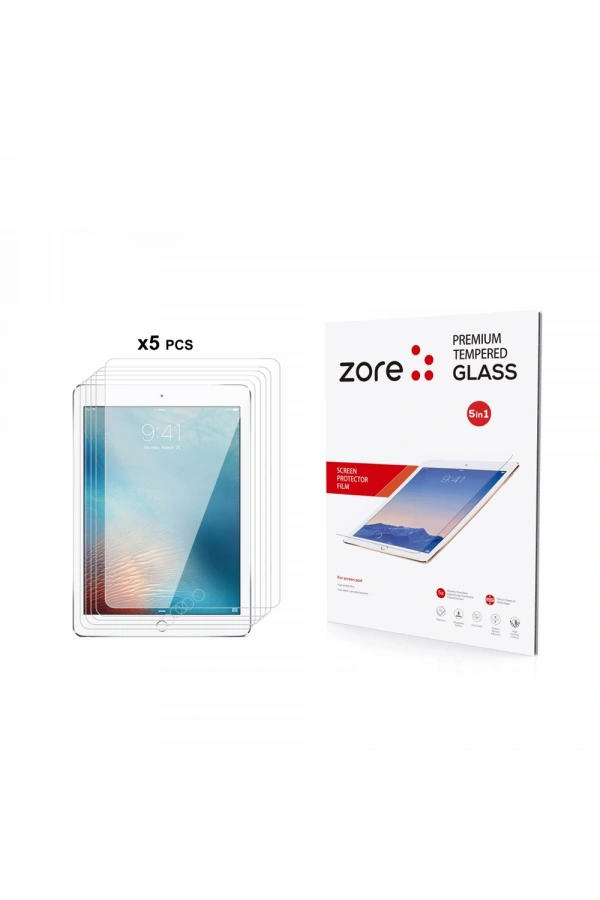 Apple iPad 9.7 2017 (5.Nesil) Zore 5in1 Tablet Temperli Cam Ekran Koruyucu