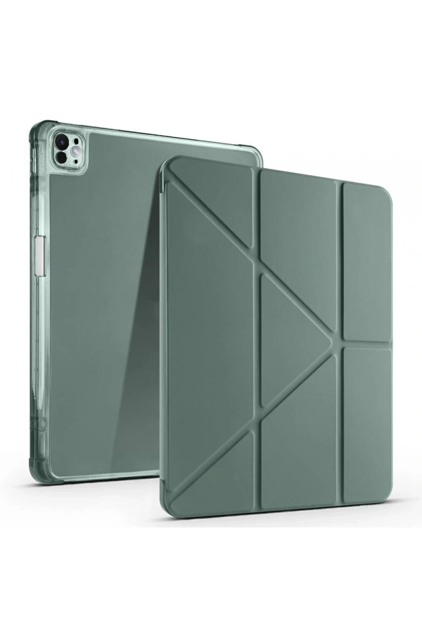 Apple iPad Air 13 2024 Kılıf Zore Tri Folding Kalem Bölmeli Standlı Kılıf