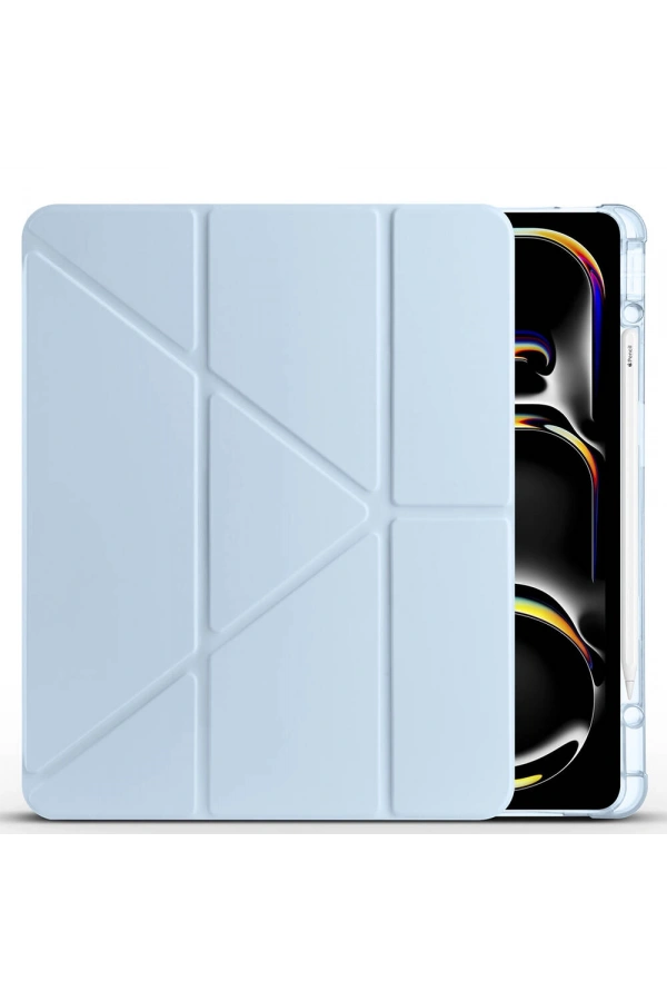 Apple iPad Air 13 2024 Kılıf Zore Tri Folding Kalem Bölmeli Standlı Kılıf
