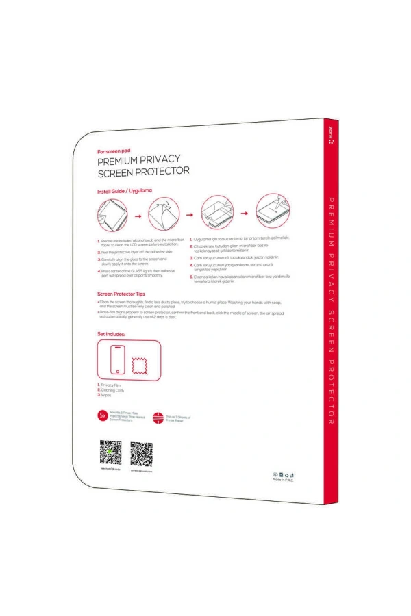 Apple iPad Mini 2-3 Zore Tablet Privacy Temperli Cam Ekran Koruyucu