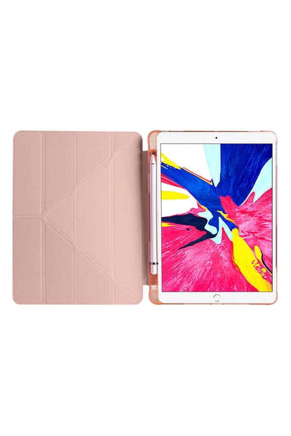 Apple iPad Pro 10.5 (7.Nesil) Kılıf Zore Tri Folding Kalem Bölmeli Standlı Kılıf