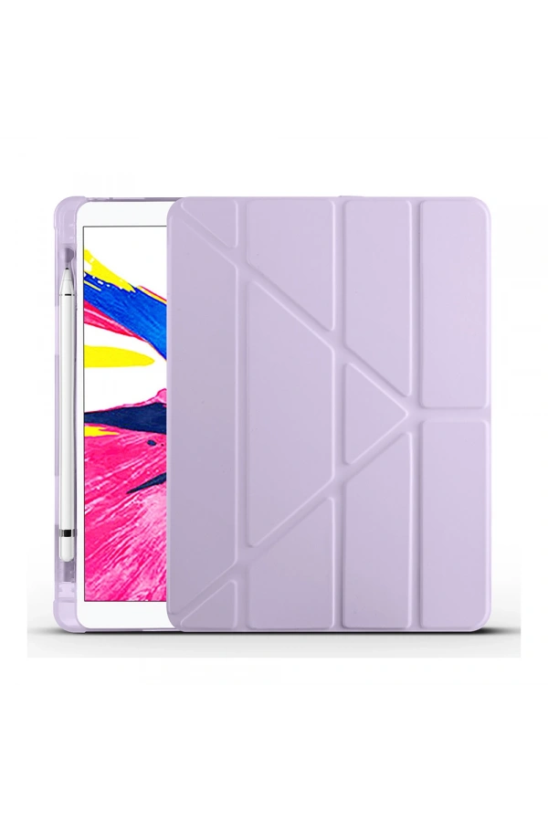 Apple iPad Pro 10.5 (7.Nesil) Kılıf Zore Tri Folding Kalem Bölmeli Standlı Kılıf