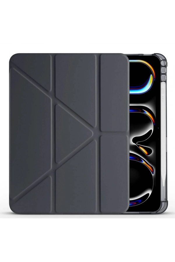 Apple iPad Pro 11 2024 Kılıf Zore Tri Folding Kalem Bölmeli Standlı Kılıf