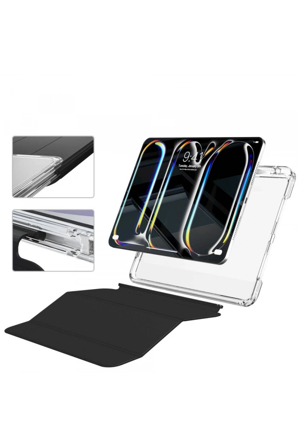 ​​​Apple iPad Pro 11 2025 M5 Kılıf Magnetik Ayrılabilen Airbagli Zore Sliding Tablet Kılıfı