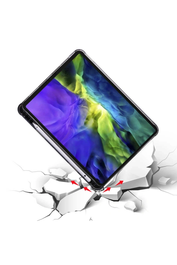 Apple iPad Pro 12.9 2022 M2 Kılıf Zore Tri Folding Kalem Bölmeli Standlı Kılıf