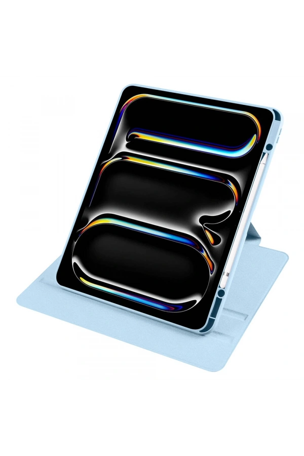 Apple iPad Pro 13 2024 Kılıf Zore Termik Kalem Bölmeli Dönebilen Standlı Kılıf