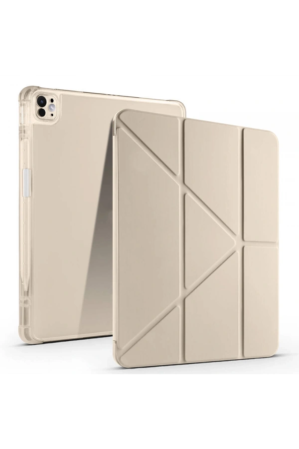 Apple iPad Pro 13 2024 Kılıf Zore Tri Folding Kalem Bölmeli Standlı Kılıf
