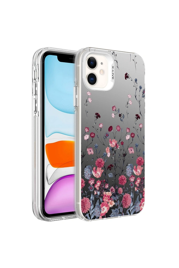 Apple iPhone 11 Kılıf Desenli Zore Silver Sert Kapak