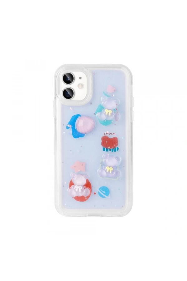 Apple iPhone 11 Kılıf Kabartma Figürlü Parlak Zore Minimini Silikon Kapak
