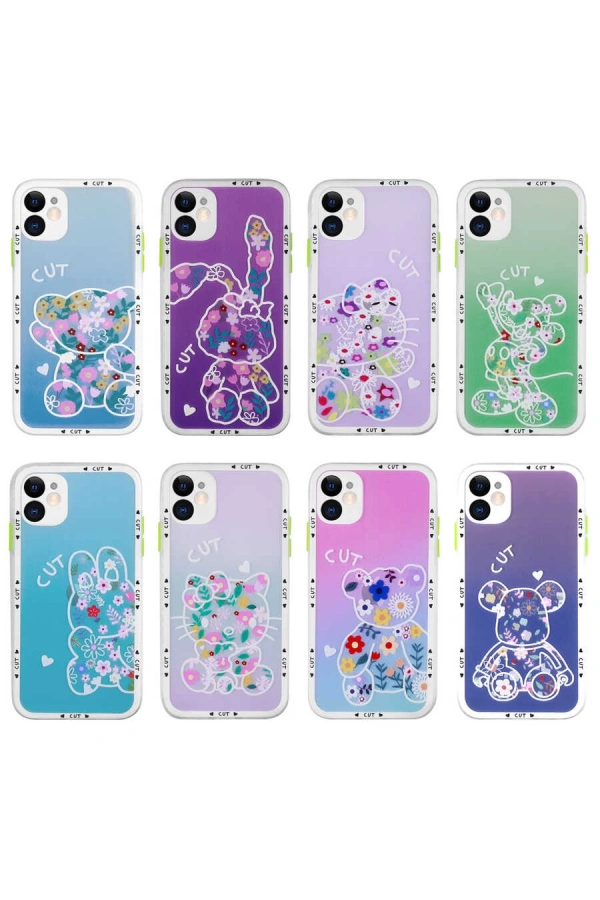 Apple iPhone 11 Kılıf Kamera Korumalı Desenli Sert Zore Hess Kapak