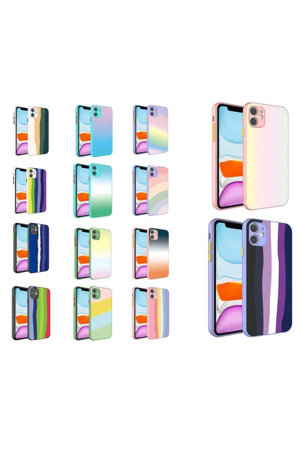 Apple iPhone 11 Kılıf Kamera Korumalı Renkli Temperli Zore X-Cam Kapak