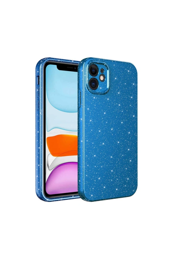 Apple iPhone 11 Kılıf Kamera Korumalı Simli Lüks Zore Koton Kapak