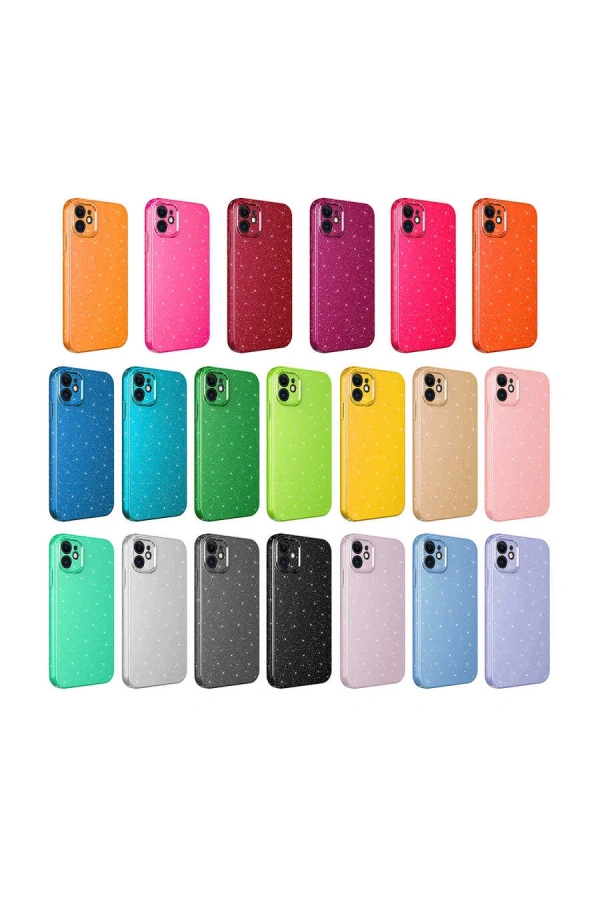 Apple iPhone 11 Kılıf Kamera Korumalı Simli Lüks Zore Koton Kapak