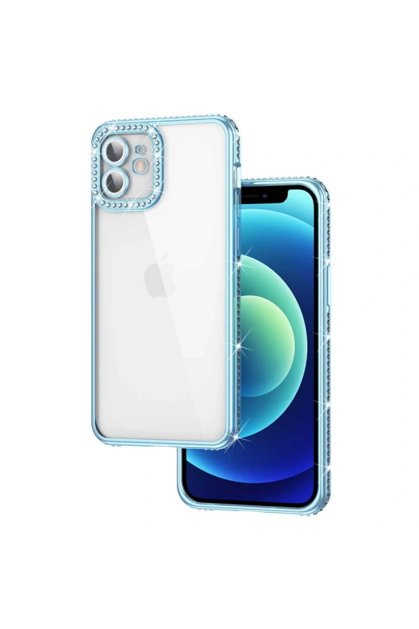 Apple iPhone 11 Kılıf Kamera Korumalı Taşlı Zore Mina Kapak