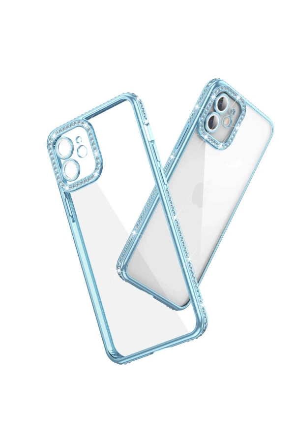 Apple iPhone 11 Kılıf Kamera Korumalı Taşlı Zore Mina Kapak