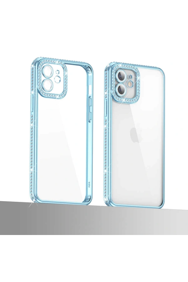 Apple iPhone 11 Kılıf Kamera Korumalı Taşlı Zore Mina Kapak
