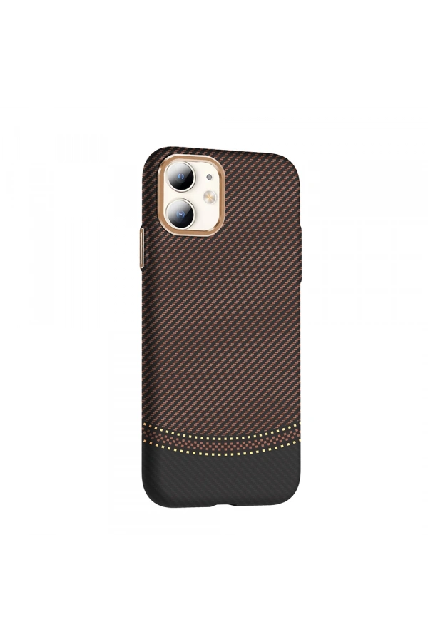 Apple iPhone 11 Kılıf M-safe Şarj Özellikli Karbon Fiber Görünümlü Zore Gros Kapak