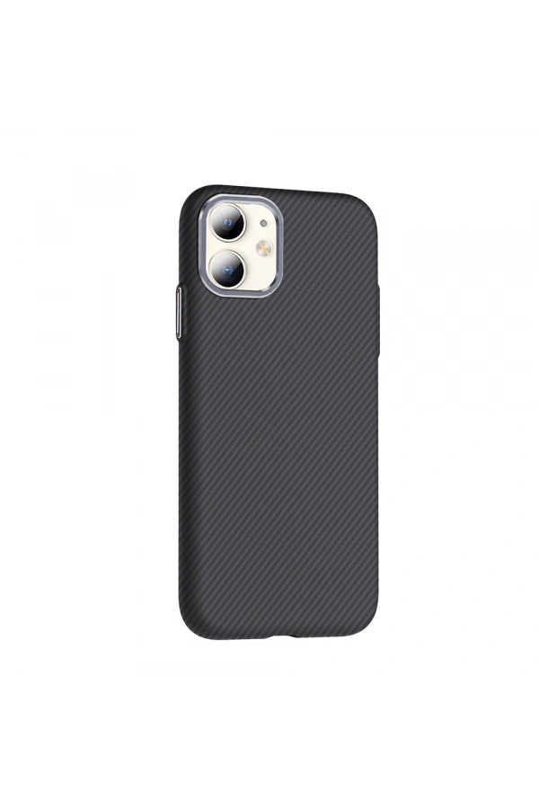 Apple iPhone 11 Kılıf M-safe Şarj Özellikli Karbon Fiber Görünümlü Zore Gros Kapak