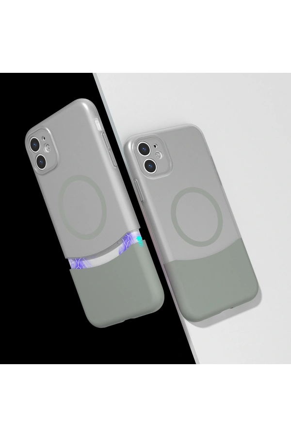 Apple iPhone 11 Kılıf M-Safe Şarj Özellikli Mıknatıslı Zore Duble Kapak