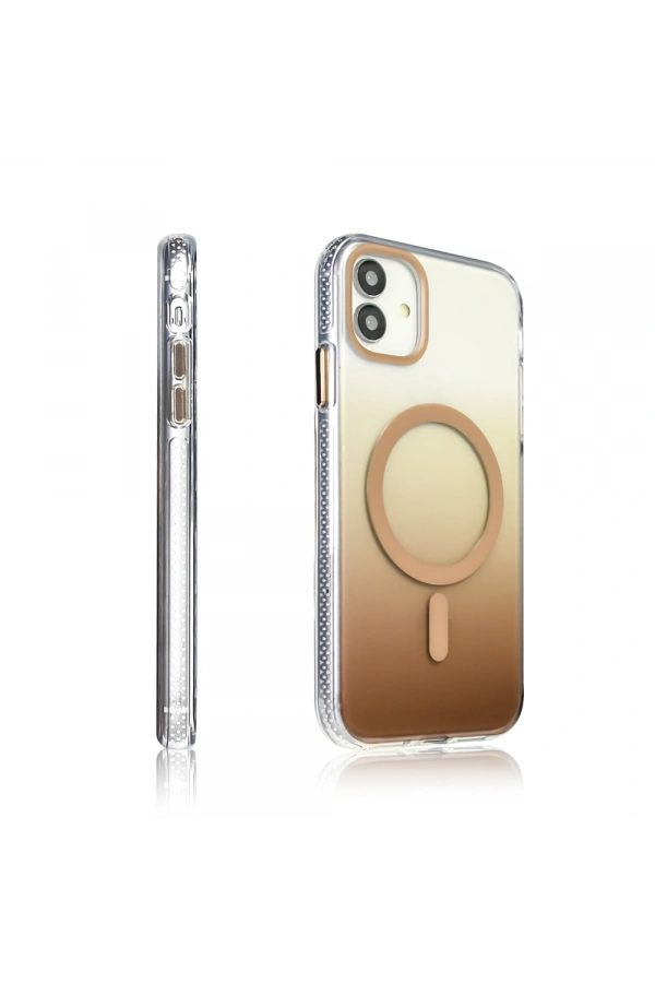 Apple iPhone 11 Kılıf M-safe Şarj Özellikli Transparan Renk Geçişli Zore Toros Kapak