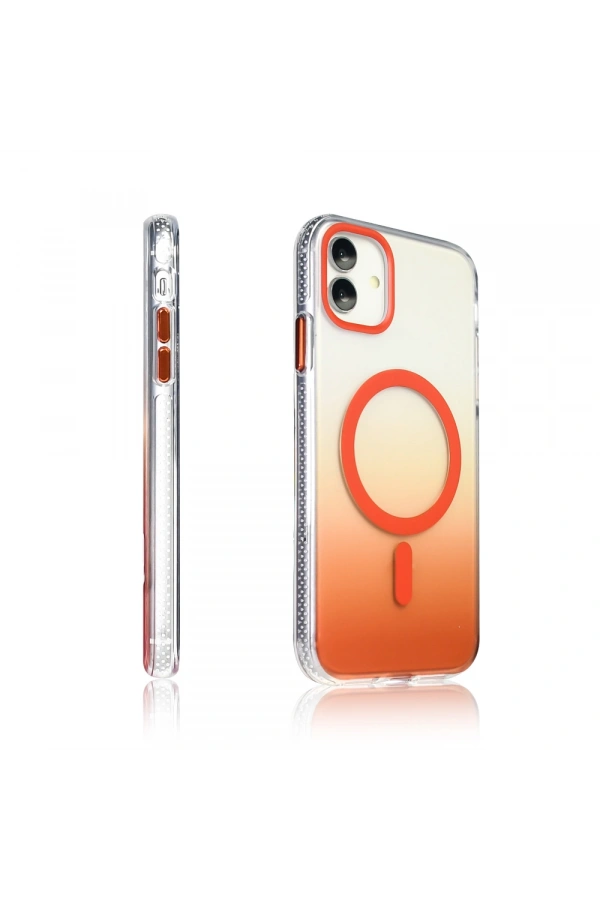 Apple iPhone 11 Kılıf M-safe Şarj Özellikli Transparan Renk Geçişli Zore Toros Kapak