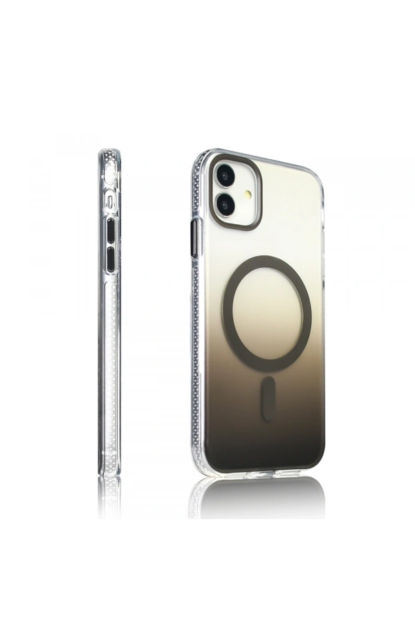 Apple iPhone 11 Kılıf M-safe Şarj Özellikli Transparan Renk Geçişli Zore Toros Kapak
