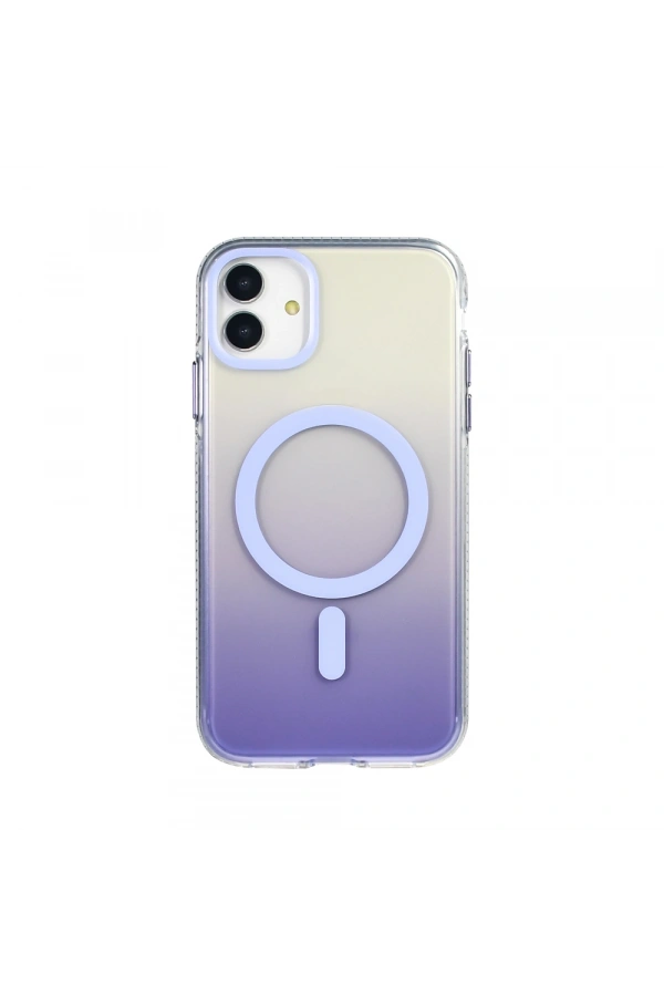 Apple iPhone 11 Kılıf M-safe Şarj Özellikli Transparan Renk Geçişli Zore Toros Kapak