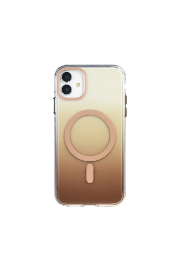 Apple iPhone 11 Kılıf M-safe Şarj Özellikli Transparan Renk Geçişli Zore Toros Kapak