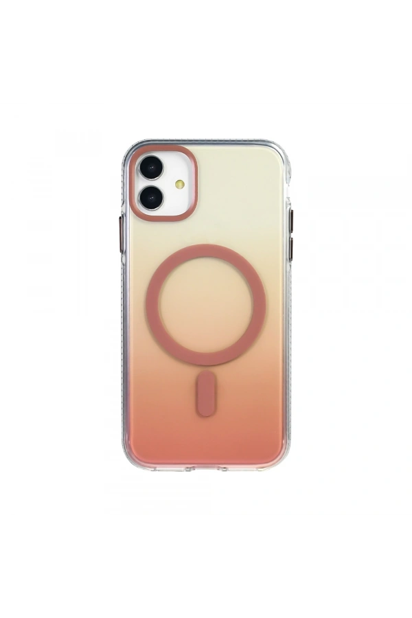 Apple iPhone 11 Kılıf M-safe Şarj Özellikli Transparan Renk Geçişli Zore Toros Kapak