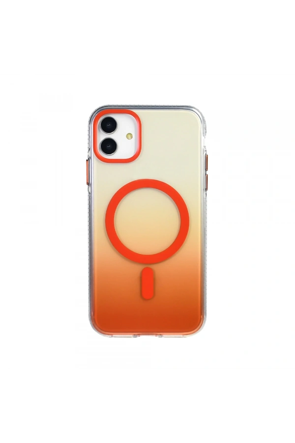 Apple iPhone 11 Kılıf M-safe Şarj Özellikli Transparan Renk Geçişli Zore Toros Kapak