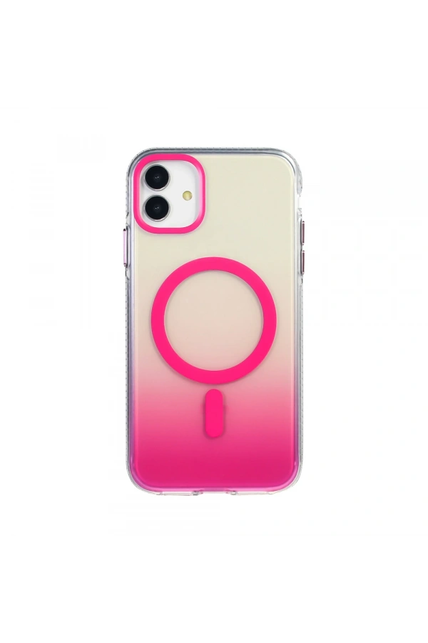 Apple iPhone 11 Kılıf M-safe Şarj Özellikli Transparan Renk Geçişli Zore Toros Kapak